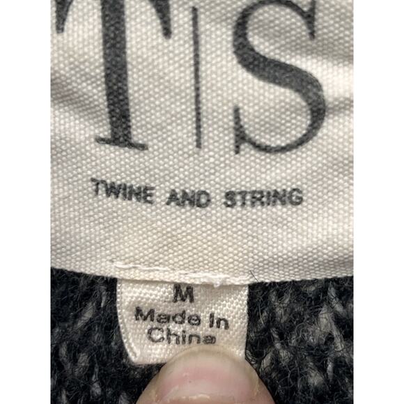 TWINE and STRING Anthropologie Sweater Women Medium Black animal print Mock neck - Picture 5 of 7